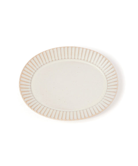 Kachosen Oval Platter With Folding-Fan Pattern Small