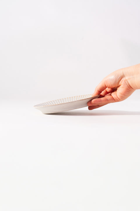 Kachosen Oval Platter With Folding-Fan Pattern Small