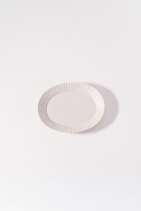 Kachosen Oval Platter With Folding-Fan Pattern Small