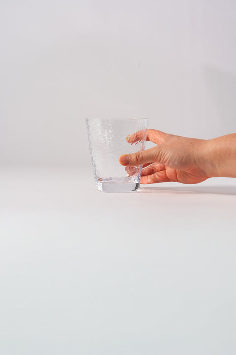Hammered Short Glass Clear