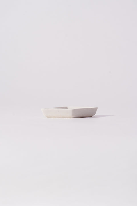 Mino Ware "Obanzai" Mini Plate Rhombus White