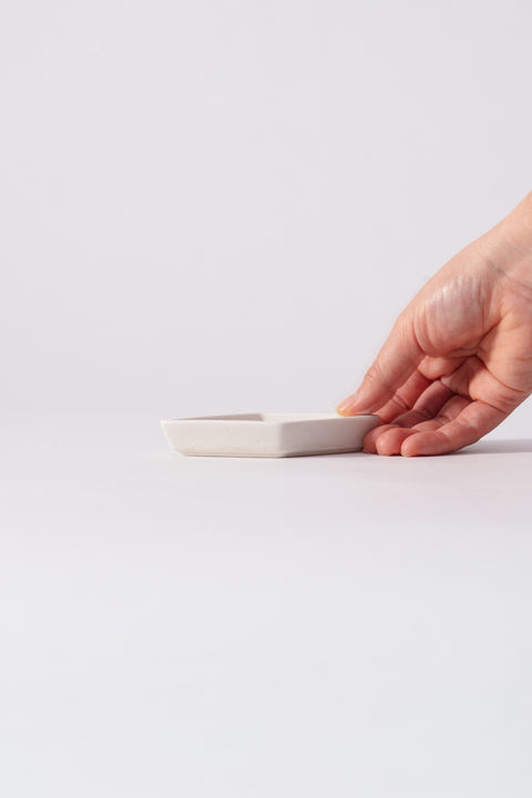 Mino Ware "Obanzai" Mini Plate Rhombus White