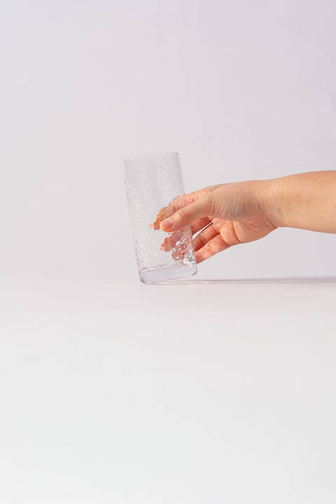 Hammered Tall Glass Clear