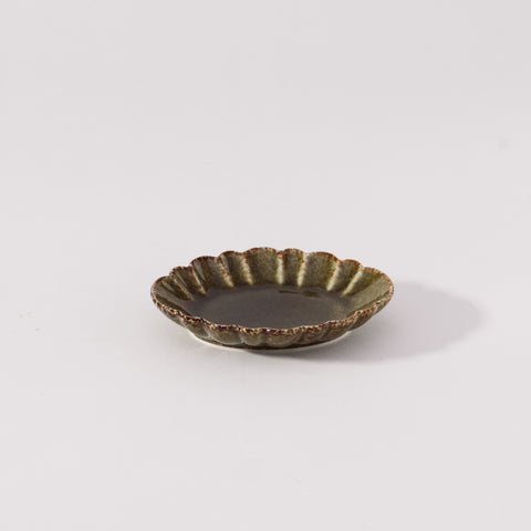 Mino Ware Mini Oval Chrysanthemum