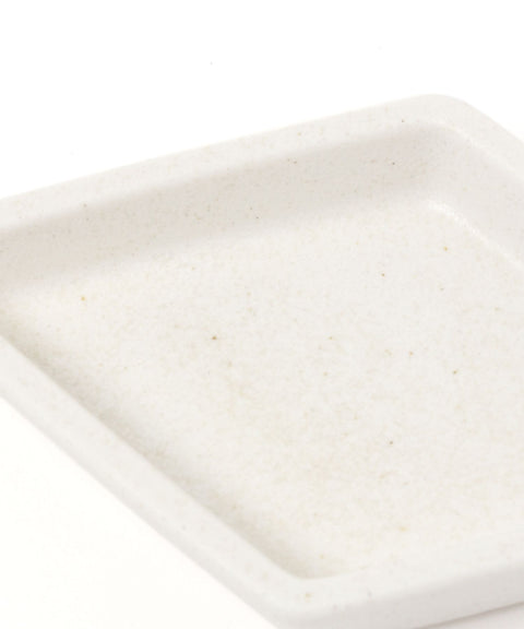 Mino Ware "Obanzai" Mini Plate Rhombus White