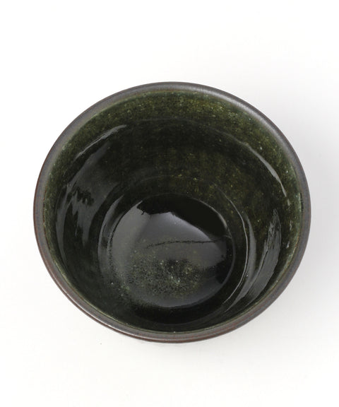 Mino Ware Black Soil Tokusa Rice Bowl