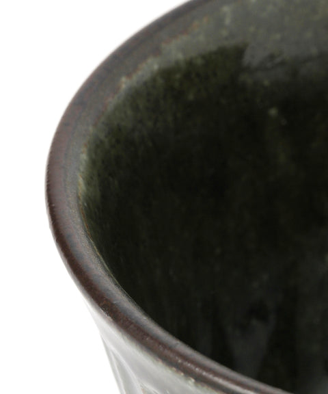 Mino Ware Black Soil Tokusa Rice Bowl