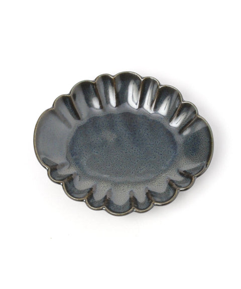 Mino Ware Mini Oval Chrysanthemum